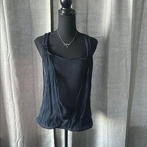 Club Monaco Black Asymmetrical Tank Top